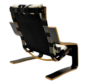 Mid-Century Modern Sculptural Plywood Lounge Chair, The Netherlands 1970s
